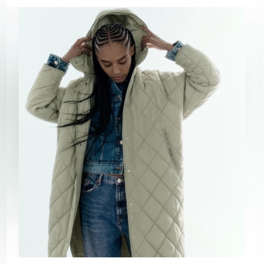 Zara oversized light green jacket
